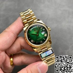 Exploring the Q Factory Fake Rolex Day-Date M128238-0118 Gold Watch 36mm