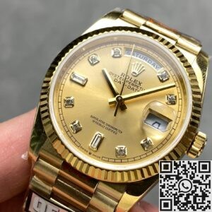 Review of Q Factory Replica Rolex Day-Date M128238-0008 Diamond Scale 36mm