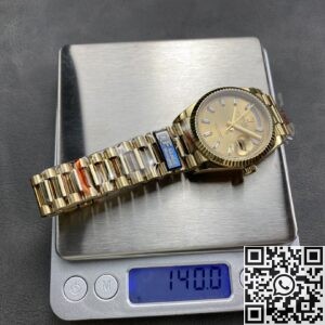 In-Depth Review of Q Factory Fake Rolex Day-Date M128238-0132 Gold Watch 36mm