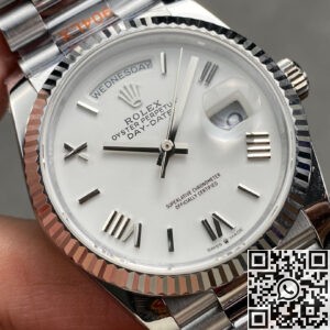 The Q Factory Rolex Day-Date Replica Watch M128236-0017: Classic Sophistication in White