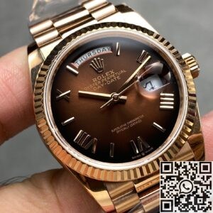 Q Factory Replicas Rolex Day-Date M128235-0075 Smoked Brown 36mm: A Timeless Masterpiece