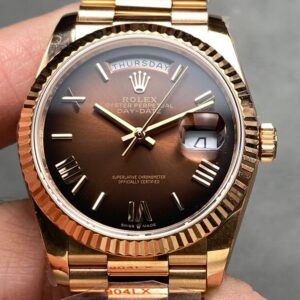 Q Factory Replicas Rolex Day-Date M128235-0075 Smoked Brown 36mm: A Timeless Masterpiece