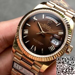 Q Factory Replicas Rolex Day-Date M128235-0075 Smoked Brown 36mm: A Timeless Masterpiece