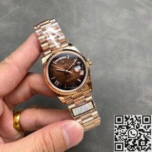 Q Factory Replicas Rolex Day-Date M128235-0075 Smoked Brown 36mm: A Timeless Masterpiece