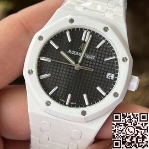 APS Factory Audemars Piguet Replicas Royal Oak 15500 White Ceramic – Black Dial Sophistication
