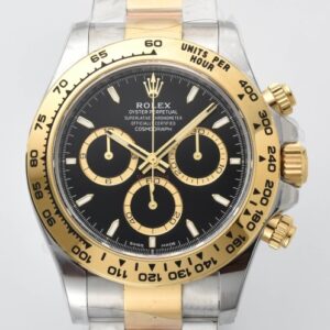 Clean Factory Fake Rolex Daytona Watch M126503-0003 – Two-Tone Confidence with a Black Dial