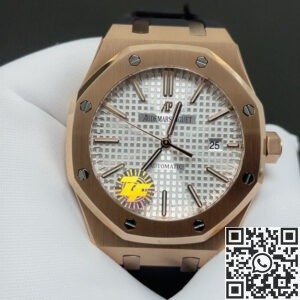 ZF Factory Audemars Piguet Replica 15400OR White Dial – Classic Elegance in Rose Gold and Leather