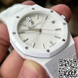 APS Factory Audemars Piguet Royal Oak 15500 White Ceramic – Icy Elegance in a Timeless Design