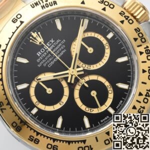 Clean Factory Fake Rolex Daytona Watch M126503-0003 – Two-Tone Confidence with a Black Dial