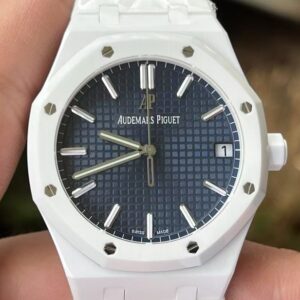 APS Factory Fake Audemars Piguet Watches Royal Oak 15500 White Ceramic – Dark Blue Dial Brilliance