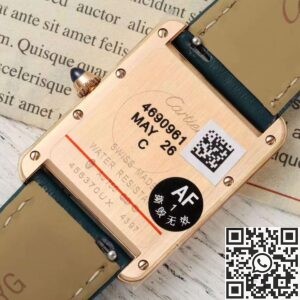 AF Factory Replica Watch Cartier Tank WGTA0062: Gold Case with Blue Cowhide Watchband