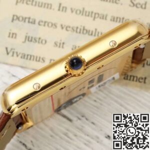 AF Factory Replica Cartier Tank Louis W1529756: The Elegance of Gold Case and Brown Strap