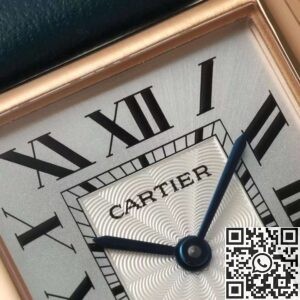 AF Factory Replica Watch Cartier Tank WGTA0062: Gold Case with Blue Cowhide Watchband
