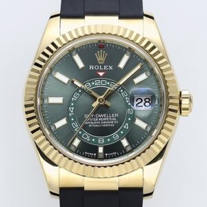 ZF Factory Rolex Sky Dweller M336238-0004 Green Dial Gold Watchcase