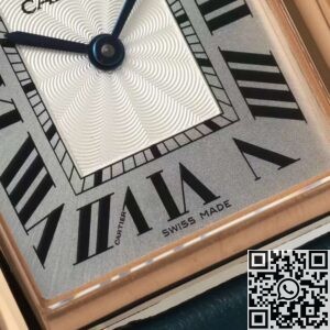 AF Factory Replica Watch Cartier Tank WGTA0062: Gold Case with Blue Cowhide Watchband